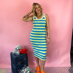 Vacay Please Striped Knit Dress